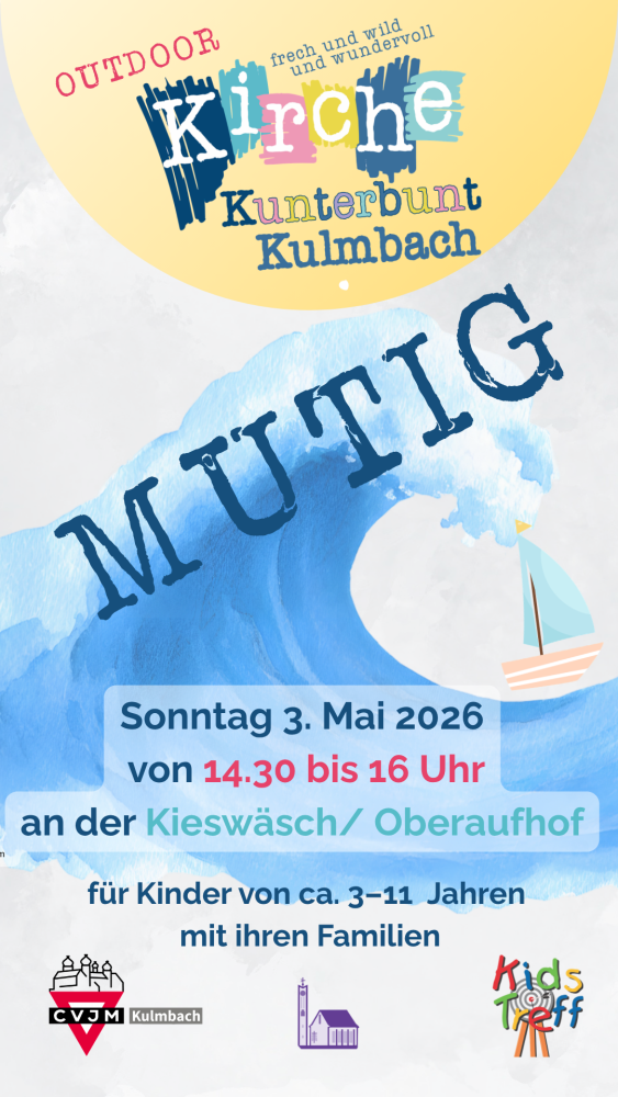 Kirche Kunterbunt am 03. Mai 2026 ab 14.30 an der Kieswäsch